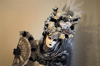 karnawał, karnawał w wenecji, kostium, maskarada, festiwal, maska ​​wenecka, stroik, maska, kobieta