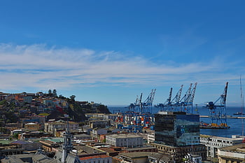 valparaiso, chile, port, city, bay, sea, water, landscape, ocean, pacific