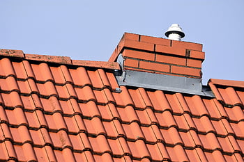 střecha, cihlový, dlaždice, Dům, deska, kmín, střešní krytiny, pokrývač, pvc