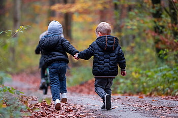 child, friends, kid, children, boy, love, outside, nature, forest, running, together