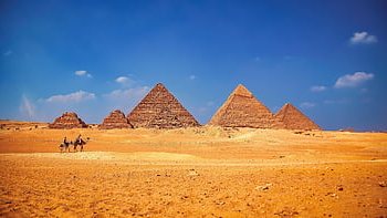 krajina, pyramidy, poušť, písek, památník, starověké, historický, Cheopsova pyramida, Chufuova pyramida, velká pyramida v Gíze, velbloudi
