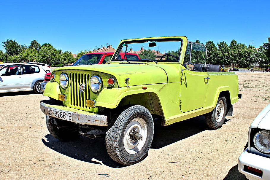 Jeep, Comando, 1979, classic car, Villaviciosa de Odon, Madrid, June 16, 2024, vehicle, green, vintage