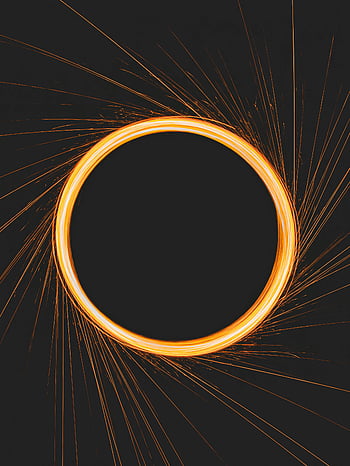 yellow round light, light streaks, abstract visual, dynamic visual, dark background, circle of light, dramatic circle, abstract art, dynamic art, light art, dark art