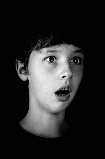 baby, surprised, expression, shock, astonishment, stricken, boy, portrait, monochrome, amazed, astonishingly