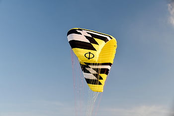 paragliding, free Flight, paraglider, white Black Yellow Veil, wing, lines, piloting, paragliding-paraglider, fly Over, weather, wind
