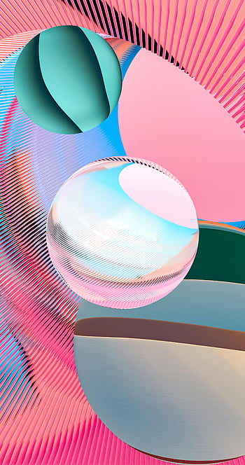 3D abstraktní vykreslení, Barevné abstraktní umění, geometrické tvary, 3D koule, moderní styl, živý styl, abstraktní design, abstraktní kompozice, digitální umění, abstraktní pozadí, abstraktní ilustrace