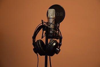 microphone, headphones, music, mic, audio, studio, voice, recording, vocal, audio Equipment, technology
