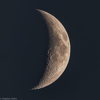 ワックスがけ三日月、 月、 2015年、 70日、 102mm、 夜空、 月面、 天体、 天文学、 三日月、 月相