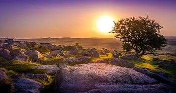 tramonto, colline, paesaggio, Alba, montagna, collina, natura, all'aperto, escursioni a piedi, alberi, montagne