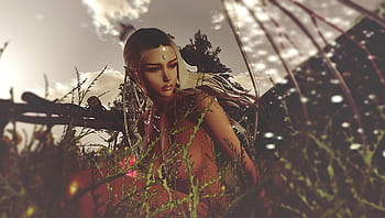 fantasiahahmo, ulkona, luonto tausta, yksityiskohtainen puku, taiteellinen valaistus, fantasiataide, hahmosuunnittelu, luonnollinen ympäristö, monimutkaiset yksityiskohdat, ilmakehän kohtaus, digitaalinen taide