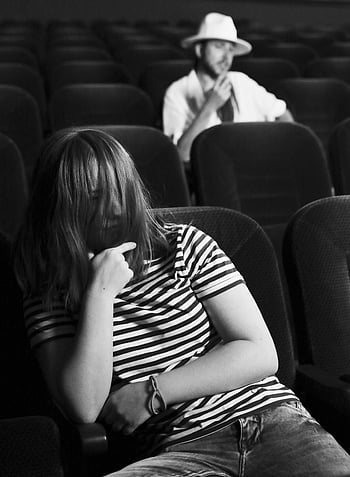movie Theater, cinema, movie Goers, movie, black And White