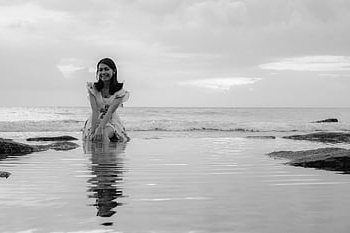 plaj, Kadın, kız, balili kız, Endonezya, doğa, güzel, model, lombok, bali, siyah ve beyaz