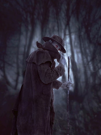 wanderer, mysterious, mystic, mystical, forest, nature, mystery, darkness, dark, digital Art, manipulation