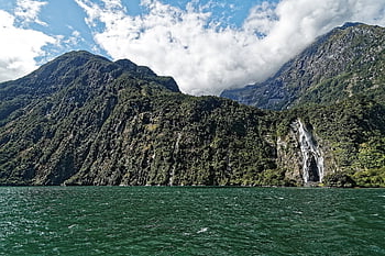 Nový Zéland, zvuk milford, fjord, voda, vodopád, hory, národní park fiordland, fjordland, národní park, Příroda, krajina