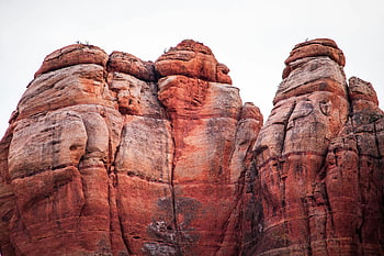 Přírodní červené skály, Národní park Sedona, Formace červené skály, čisté nebe, Kultovní Sedona, nádherný výhled, přírodní krajina, venkovní scenérie, Atrakce Arizony, Geologické rysy, pouštní krajina