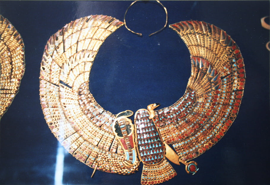 エジプト、 カイロ博物館、 古代の、 ツタンカーモン、 新王国、 第18王朝、 ゴールド、 胸筋、 ツタンカーメン王