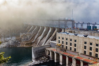 hydroelectric Dam, river, dam, hydroelectric Power, hydro Power, mist, architecture, fog, eneryg, morning, electricity