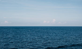 Ozean, blauer Himmel, ruhige Sicht, klarer Himmel, Frieden, Weite, welliger Ozean, Horizont, Naturlandschaft, stilles Wasser, Serene Landschaft
