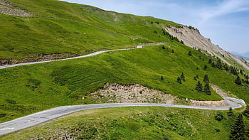 krajina, horské krajiny, navíjecí horské silnice, Příroda, francouzské Alpy, letní, pozadí krajiny, krajina tapety