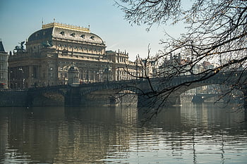 Praha, národní divadlo, řeka, divadlo, památník, budova, historický, mezník, město, vltava, Česká republika