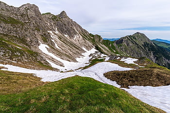 경치, 산들, 눈, 자연, Oberallgäu, 알파인, 하늘, 루비 호른, 오버 스 도르프, 정상 회담