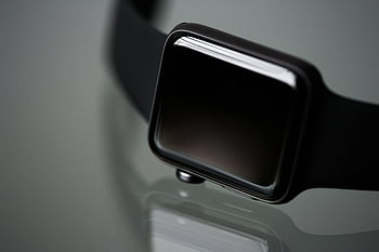 Silver Aluminum Case, Apple Watch, black band, smartwatch, tech enthusiasts, detailed close-up, modern smartwatch, stylish watch, tech gadget, wearable technology, smart device