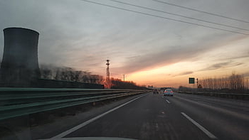 jingha Expressway, road, sunset, cars, nature, vehicles, pavement, expressway, highway, return To Beijing, traffic