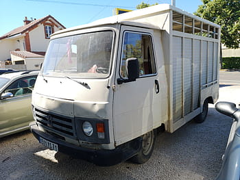 peugeot, J9, 1985, caminhão, veículo, Chalon Sur Saone, vintage, branco, placa de carro, vista lateral, estacionado