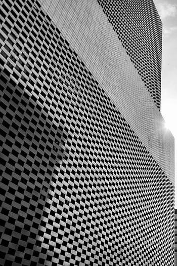 j Building, modern Building, building, facade, sunshine, black And White
