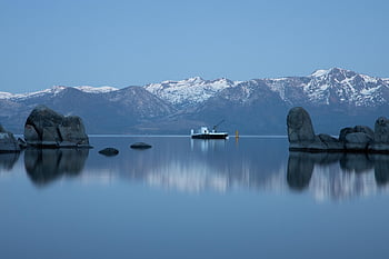 jezero, voda, krajina, modrá obloha, nebe, tahoe, modrý, hora, dovolená, Příroda, pobřeží
