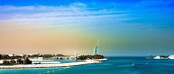 burj al arab, Příroda, Dubaj, hotel, architektura, Spojené arabské emiráty, budova, pláž, moře, mrakodrap, Arab