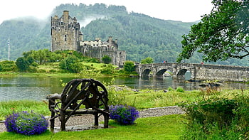 eilean Donan Castle, scotland, chateau, fortified Castle, landscape
