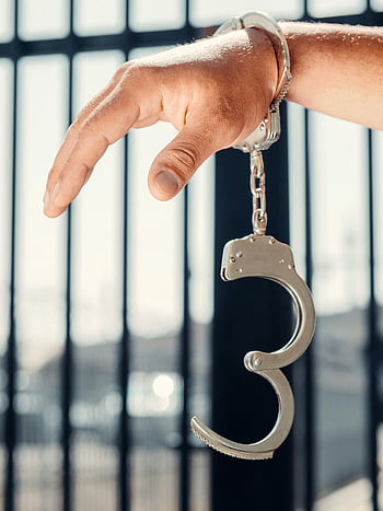 kelepçe, hapisane demirleri, suç, adalet, el, açık kelepçe, Suçu simgelemek, adalet sembolü, hapis, kanun yaptırımı, kısıtlama