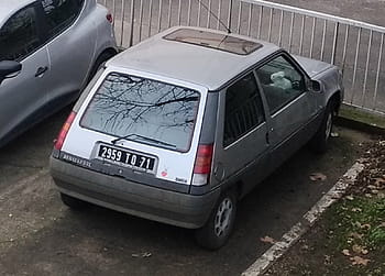Renault, Super, 5, 1990, car, Chalon, sur, Saône, license, plate, teddybear