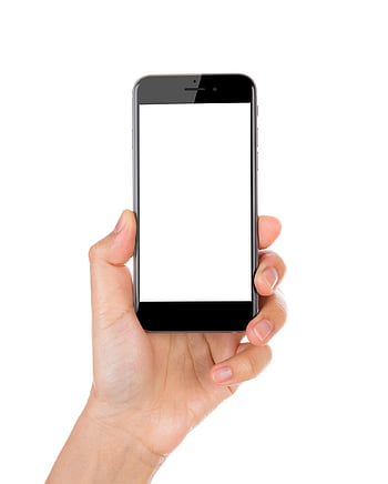 ruka, hospodářství, chytrý telefon, prázdná obrazovka, bílá obrazovka, mobilní telefon, telefon, technologie, izolovaný, mobilní, pohybliví, obrazovka