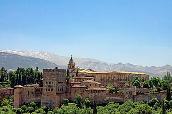 spain, andalusia, province Of Granada, granada, province, city, alhambra, fortress, sabikah Hill, sierra Nevada, landscape