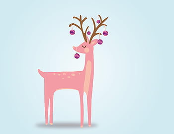 reindeer, deer, christmas, christmas Balls, advent, deco, nature, cartoon, comic, cute, playful