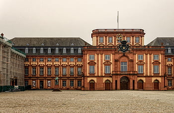Mannheim, kastély, tájékozódási pont, épülethomlokzat, építészet, épület, történelmi, egyetemi, baden württemberg, Németország