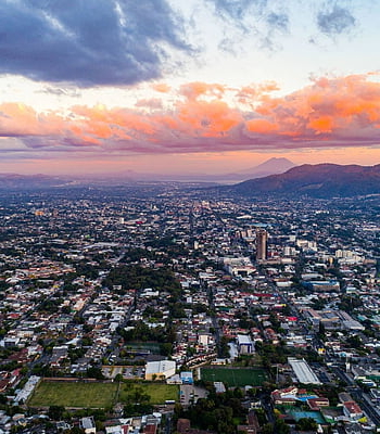 el Salvador, city, nature, city View, cityscape, skyline, buildings, mountains, clouds, sky, horizon