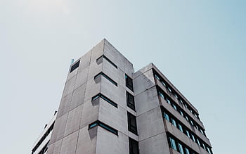brutalism, concrete, building, architecture, town Hall, skyscraper, city, urban, grey, gray, blue