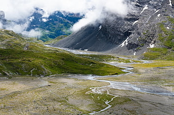 alpine, mountain Stream, high Valley, meander, valais, switzerland, torrent, watercourse
