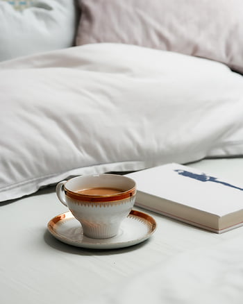 caffè, tazza di caffè, tazza, letto, mattina, Camera da letto, accogliente, Casa, Domenica