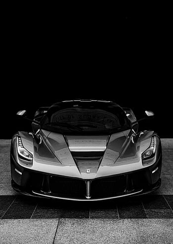 laferrari, ve stupních šedi, Černý a bílý, Luxusní sportovní vůz, dramatické nastavení, špičkové vozidlo, ferrari, supercar, černobílý, automobilového designu, výkonné auto