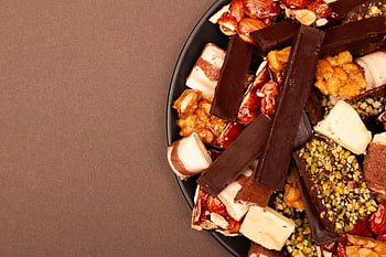 candies, snack, sweets, peanuts, candied Peanuts, caramelised Peanuts, chocolates, cookies, indulgence, chocolate, biscuit
