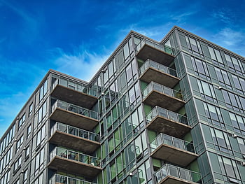 gebouw, balkons, buitenkant, architectuur, ontwerp, stad, facade, stedelijk, glas, modern, patroon