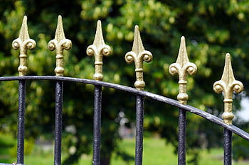 plot, tepané železo, ornamentální, kov, železný plot, zahradní plot, bezpečnostní, dekorativní, detailní