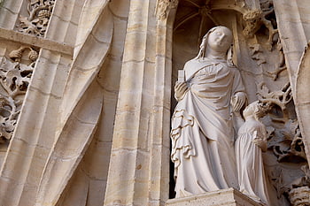 socha, sochařství, pierre, kostel, Panna Maria, dítě ježíš, náboženství, katolík, architektura
