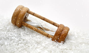 Sanduhr, Schnee, Zeit, Winter, Jahreszeit, Zeit vergeht, Natur, Uhr, zeitliche Koordinierung, Messzeit, Protokoll