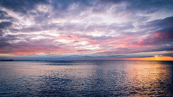 zachód słońca, morze, chmury, horyzont, Natura, niebo, ocean, pejzaż morski, cloudscape, skyscape, zmierzch