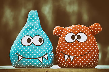 monster, stuffed Animal, fun, material, multicoloured, toy, figure, creature, funny, crazy